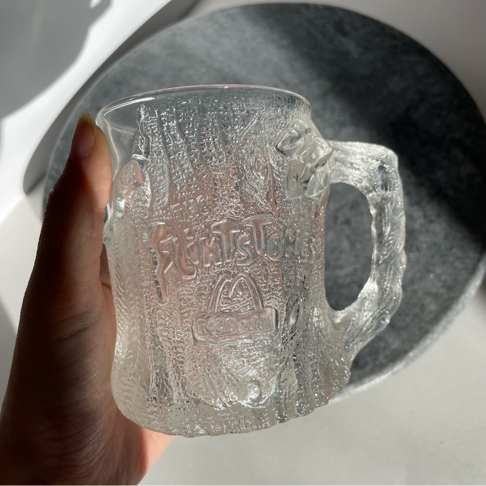 Vintage McDonalds Flintstones Glass Tree Mug Cup - Picture 2 of 9